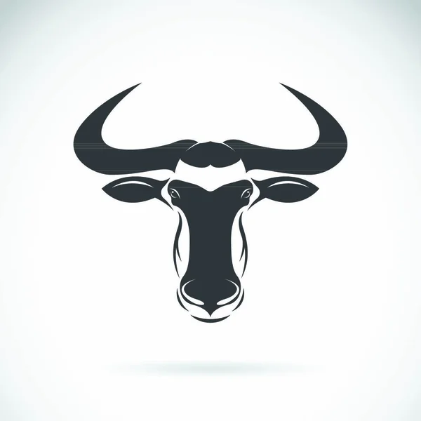 Immagine Vettoriale Disegno Della Testa Wildebeest Sfondo Bianco — Vettoriale Stock