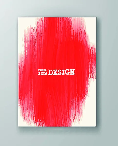 Grunge Κόκκινο Χρώμα Πινέλο Πινελιές Φυλλάδιο Αφηρημένη Διανυσματική — Διανυσματικό Αρχείο
