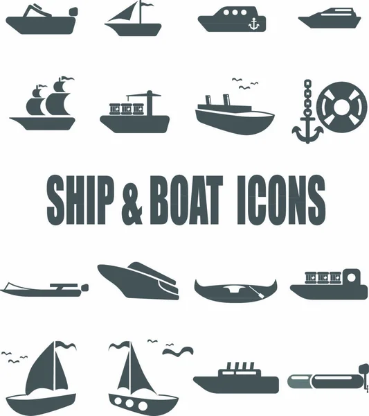 Набір Іконок Корабля Човна Вектор Eps — стоковий вектор