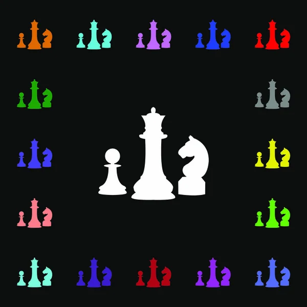 Chess Game Icon Sign Lots Colorful Symbols Your Design Vector — Stock Vector
