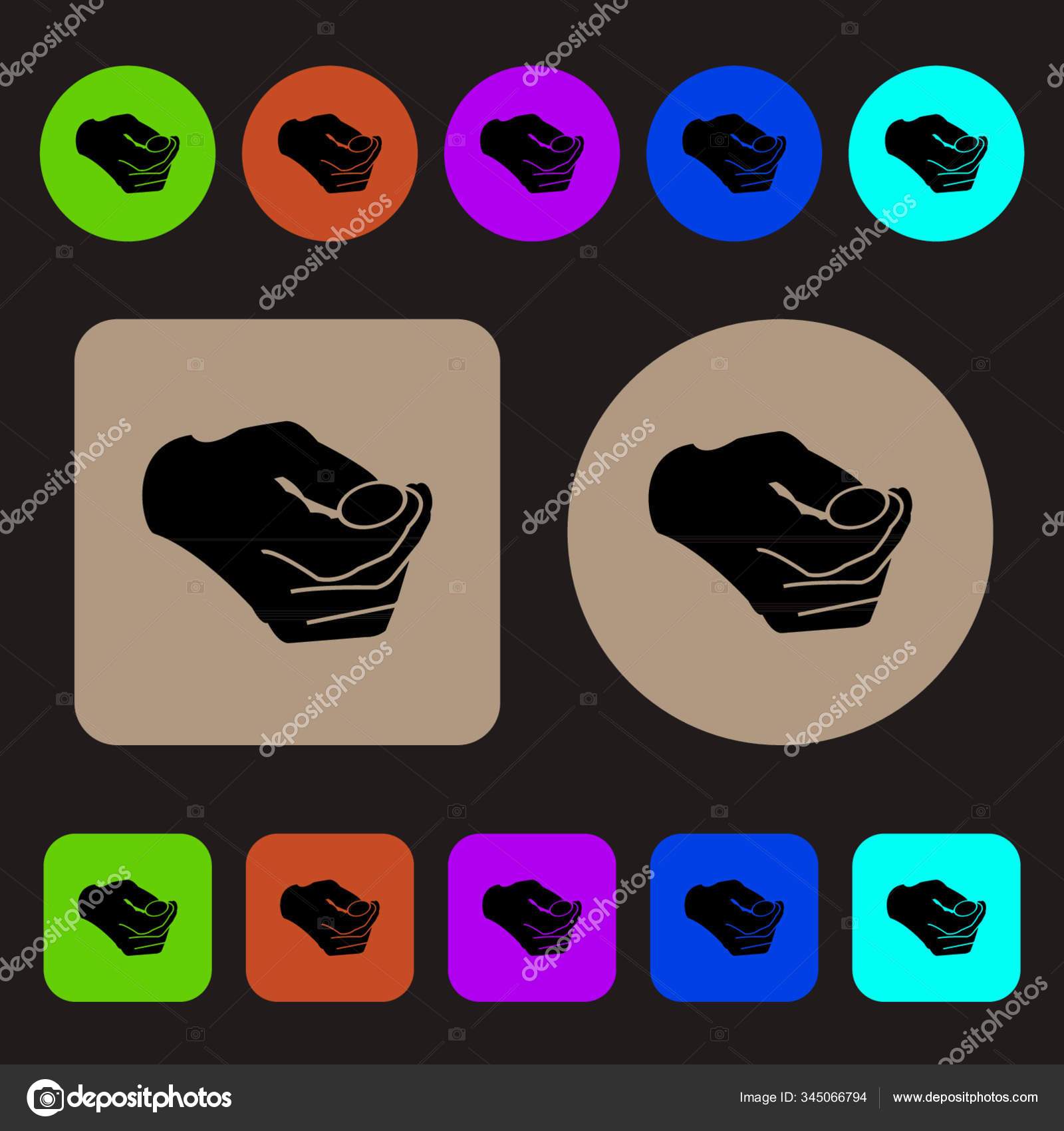 Decision Making Chance Coin Heads Tails Icon Sign Set Colored Stock Vector Image by ©YAYImages