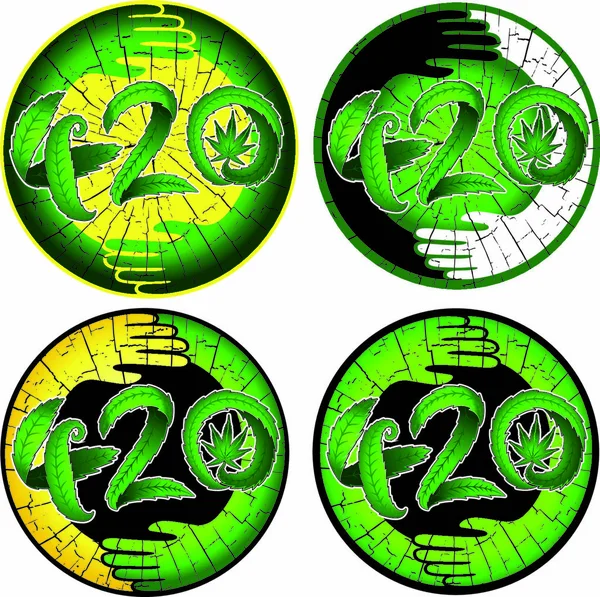 Marijuana Cannabis Folha 420 Desenho Simbólico — Vetor de Stock
