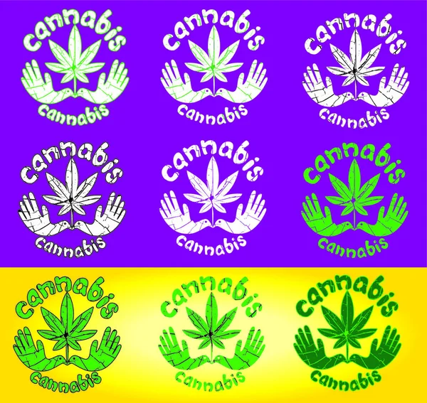 Cannabis Marijuana Folha Pacífica Pomba Símbolo Vetor Ilustração — Vetor de Stock