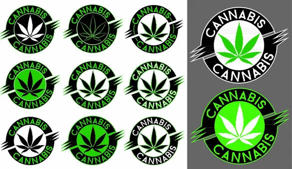 Maconha Cannabis Folha Símbolo Design — Vetor de Stock