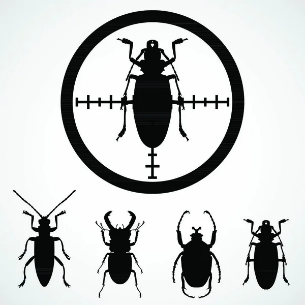 Bug Crosshair Insect Insecticide Cockroach Target — Stock Vector