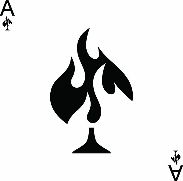 Feuer Spaten Ass Poker Thema Vektor Kunst Illustration — Stockvektor