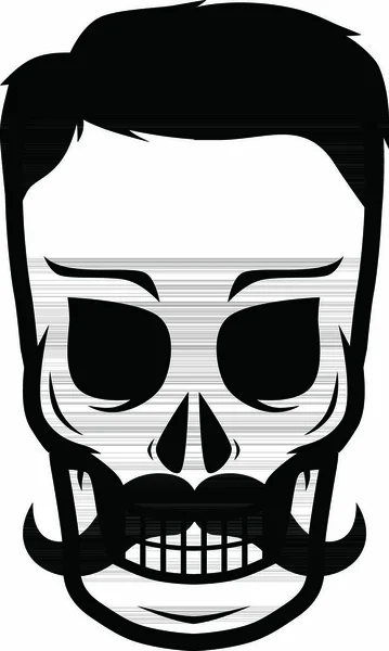 Man Skull Template Theme Vector Art Illustration — Stock Vector