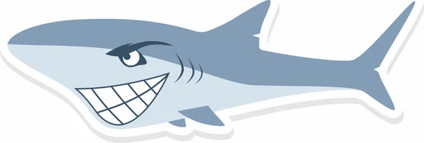 Kreskówka Cute Shark Ryby Motyw Wektor Sztuka Ilustracja — Wektor stockowy