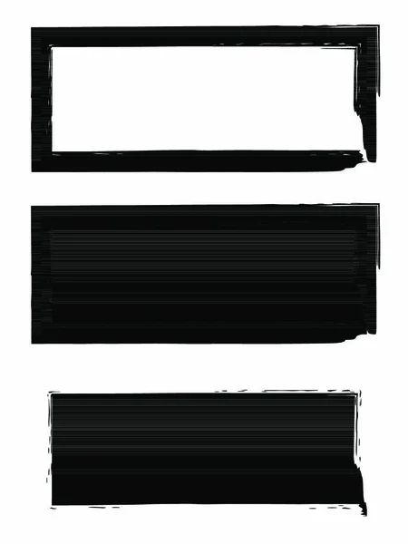 黒枠ベクトルの背景セットを接ぎ木します ダーティスタイリッシュな形 墨ブロックの背景 — ストックベクタ