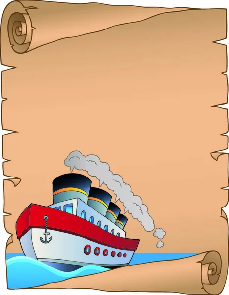 Parchment Nautical Ship Theme Eps10 Vector Illustration — Stock Vector