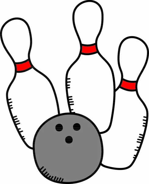 Bowling Tecknad Ikon Tema Vektor Konst Illustration — Stock vektor