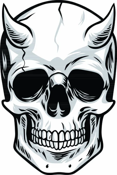 Demon Head Skull Vector — Stock Vector