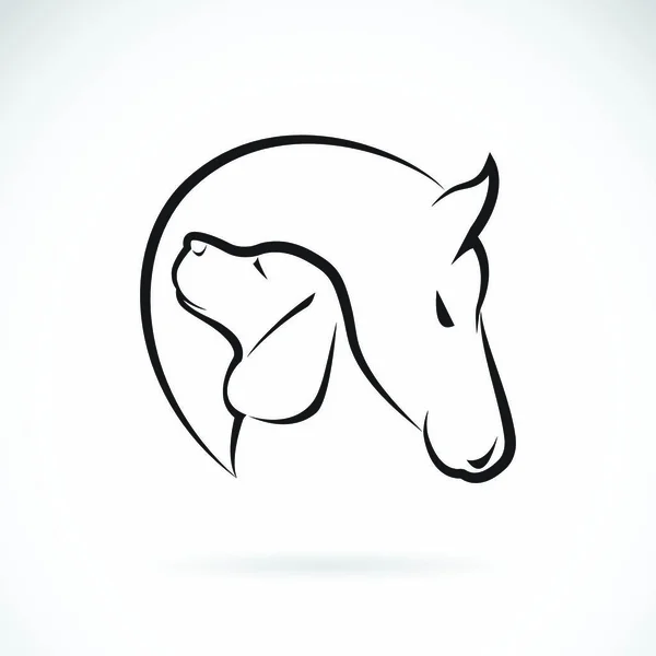 Imagem Vetorial Cavalo Cão Sobre Fundo Branco —  Vetores de Stock