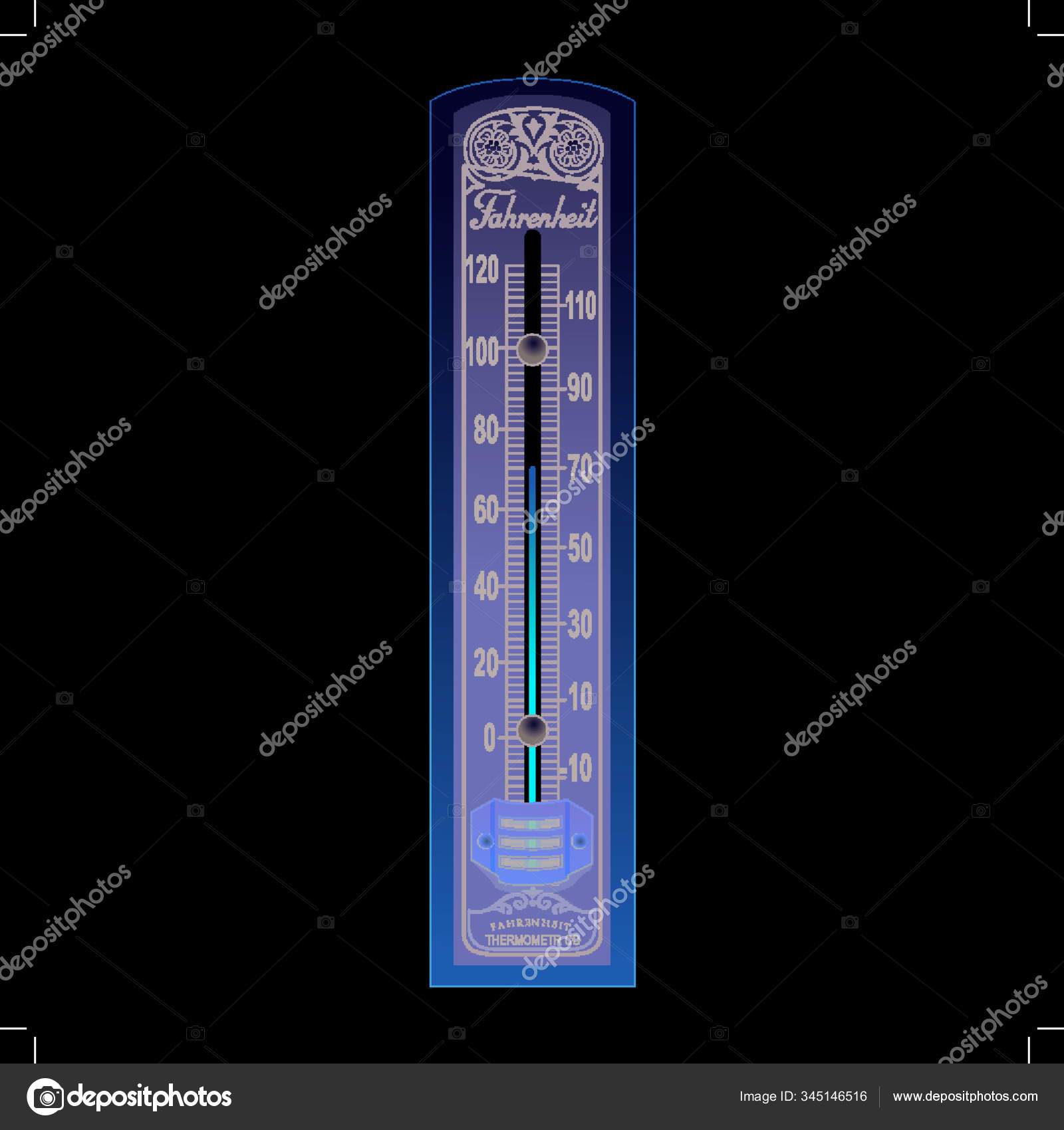 Old Thermometer Vector Illustration White Background Stock Vector Image
