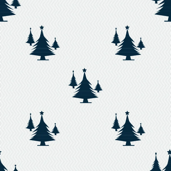 Forêt Conifères Arbre Sapin Icône Signe Modèle Sans Couture Avec — Image vectorielle