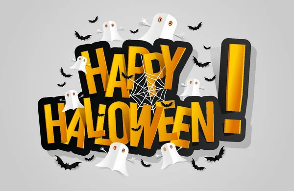 Feliz Halloween Elementos Diseño Tarjetas Fondo Vector Ilustración — Vector de stock