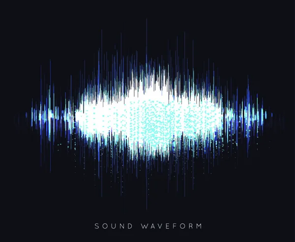 Soundwave Vlnové Vektorové Ilustrace Černém Pozadí — Stockový vektor
