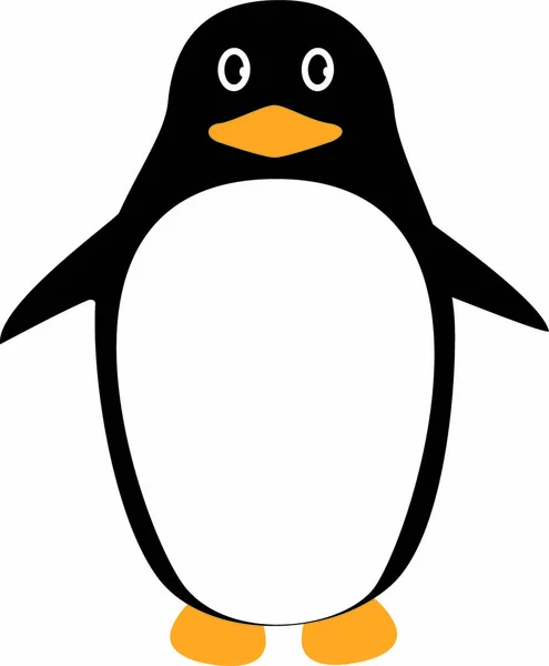 Ilustração Vetorial Pinguim Engraçado —  Vetores de Stock