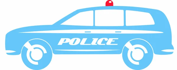 Kék Rendőrségi Ingatlan Autó Lapos Kialakítású — Stock Vector