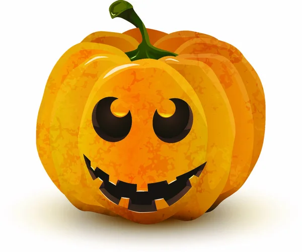 Calabaza Halloween Dibujos Animados Con Cara Divertida Aislada Blanco — Archivo Imágenes Vectoriales