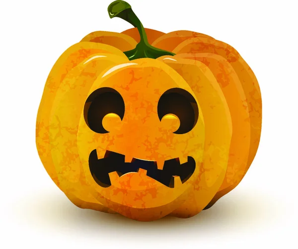 Calabaza Halloween Dibujos Animados Con Cara Asustada Aislada Blanco — Archivo Imágenes Vectoriales