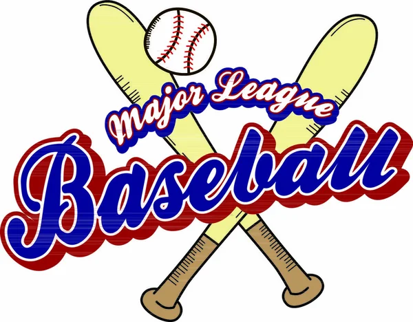 Baseball Lega Sport Tema Vettore Arte Illustrazione — Vettoriale Stock
