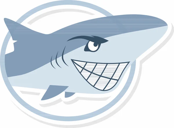 Desenho Animado Bonito Tubarão Peixe Tema Vetor Arte Ilustração —  Vetores de Stock