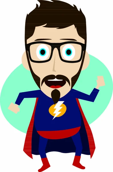 Super Herói Desenho Animado Personagem Tema Arte Vetorial Ilustração — Vetor de Stock