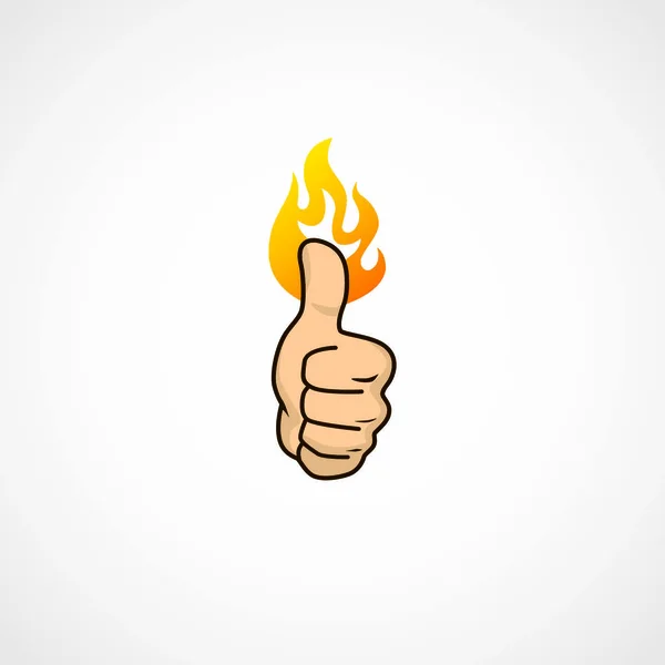 Fire Thumb Theme Vector Art Illustration — Stock Vector