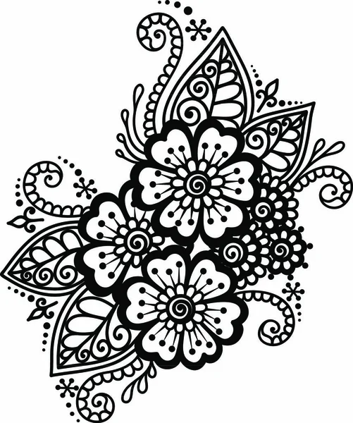 Doodle向量说明设计元素 花卉装饰品 — 图库矢量图片