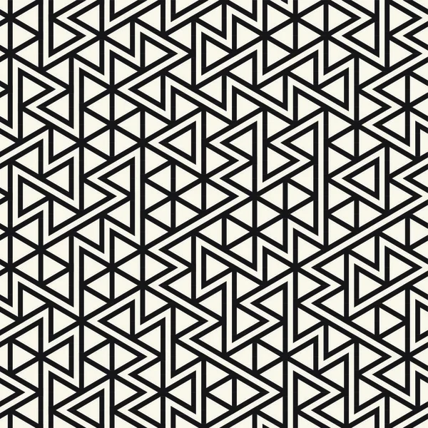 Vector Seamless Schwarz Weiß Durcheinander Dreiecksmuster Abstraktes Geometrisches Hintergrunddesign — Stockvektor