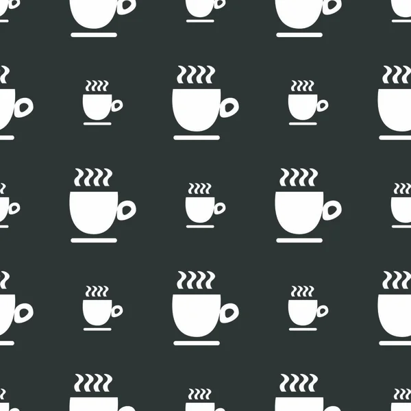 Koffiecup Bord Naadloos Patroon Een Grijze Achtergrond Vectorillustratie — Stockvector