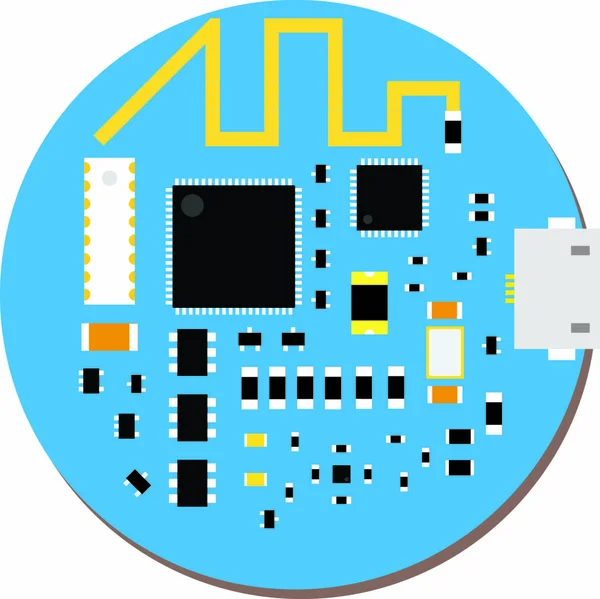 Diy Elektronische Mini Mcu Wifi Board Met Microcontroller — Stockvector