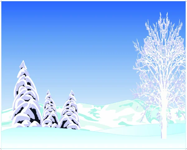 Vector Illustratie Van Schone Winterdag Natuur — Stockvector