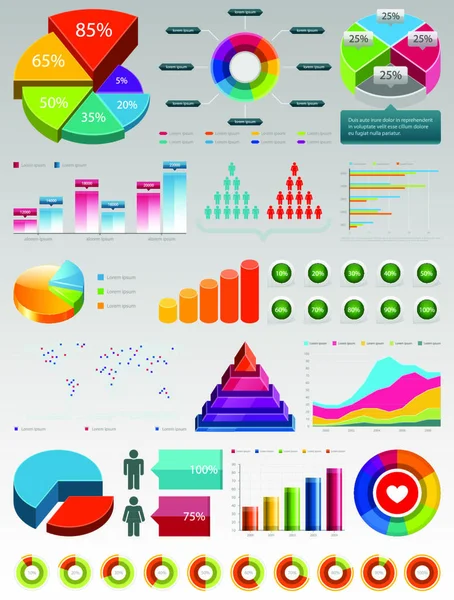 Lesklé Barevné Infografické Prvky Vektorová Ilustrace Eps Stock Ilustrace