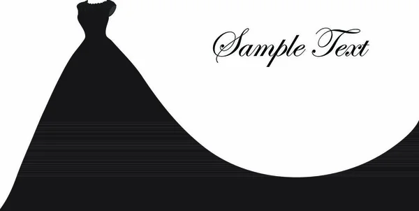Hochzeitskleid Silhouette Banner Leere Vorlage Für Text Weißer Raum Für — Stockvektor