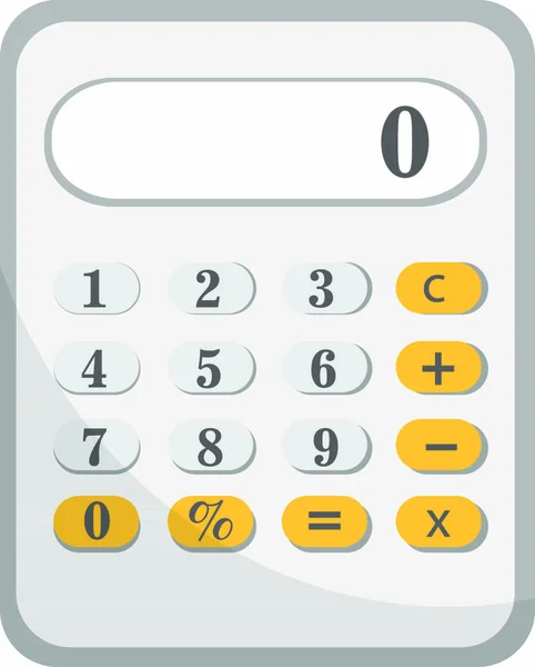 Icono Calculadora Diseño Plano Calculadora Aislada Sobre Fondo Blanco Ilustración — Vector de stock