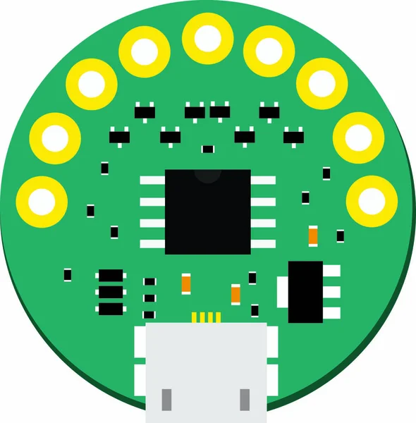 Mini Tablero Electrónico Bricolaje Con Microcontrolador — Archivo Imágenes Vectoriales