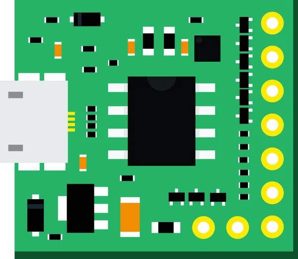 Mini Tablero Electrónico Bricolaje Con Microcontrolador — Archivo Imágenes Vectoriales