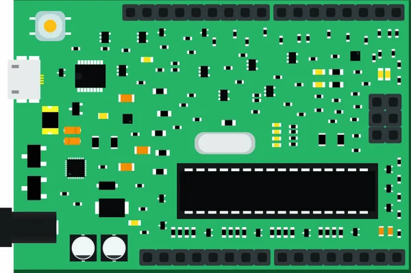 Diy Electronisch Uno Board Met Microcontroller — Stockvector