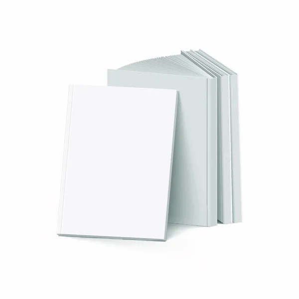 白い背景に空白の灰色の本のスタック モックアップテンプレート — ストックベクタ