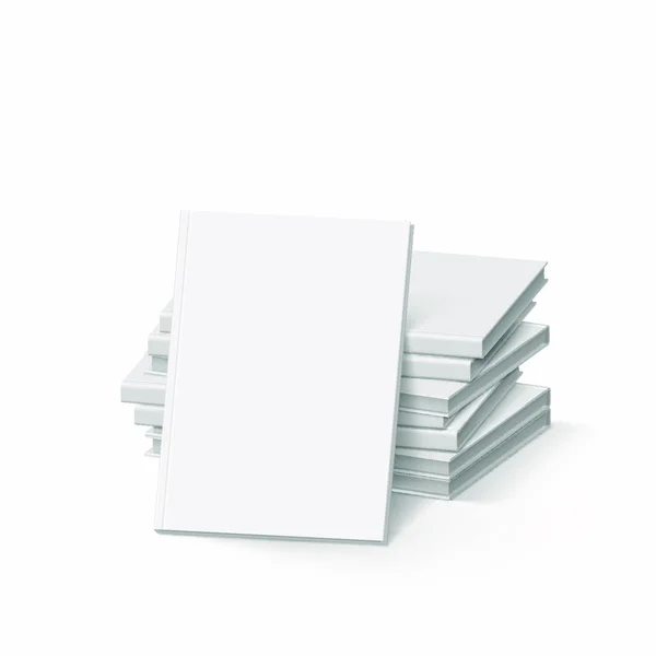 Στοίβα Λευκών Βιβλίων Για Λευκά Πρότυπο Mockup — Διανυσματικό Αρχείο