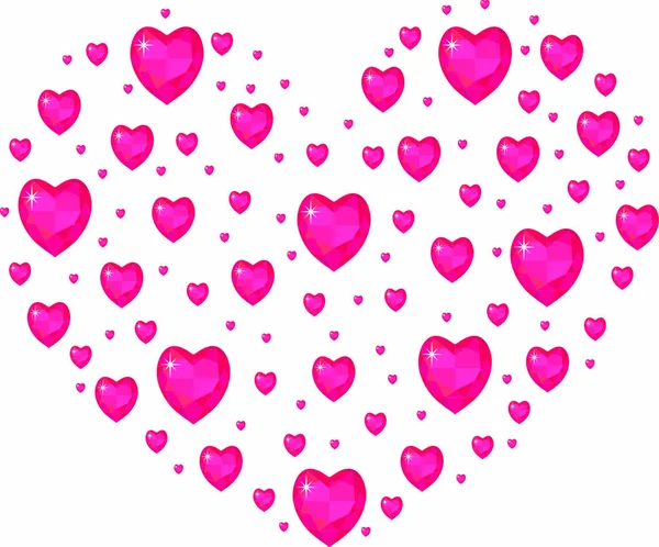 Jewel Heart Forma Coração Dia Dos Namorados Amor Conceito Romance — Vetor de Stock