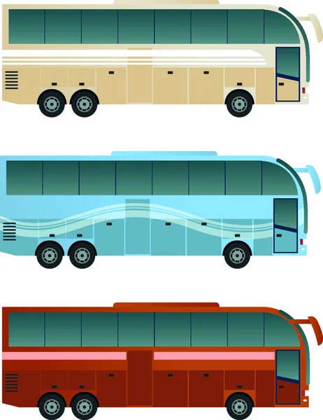 Vectorbeeld Van Diffirante Bussen — Stockvector