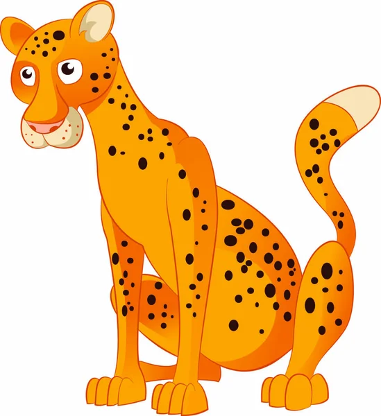 Vector Image Cartoon Yellow Leopard — Stock Vector