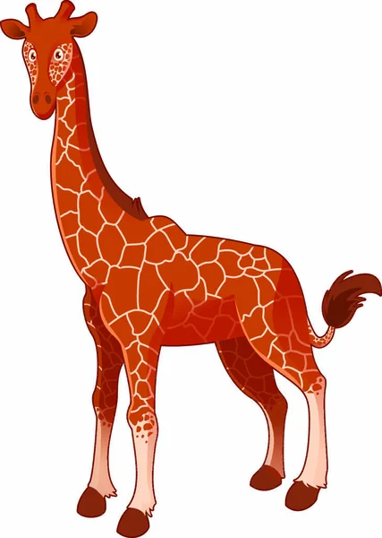 Image Vectorielle Dessin Animé Brun Girafe — Image vectorielle