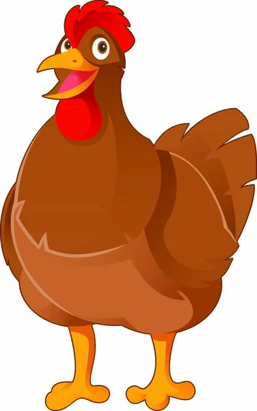Διανυσματική Εικόνα Ενός Χαρούμενου Κοτόπουλου Κινουμένων Σχεδίων — Διανυσματικό Αρχείο