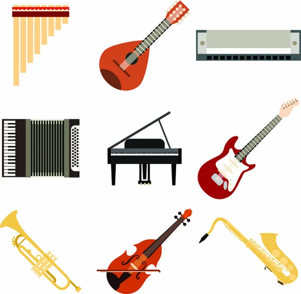 Imagem Vetorial Coleção Instrumentos Musicais — Vetor de Stock