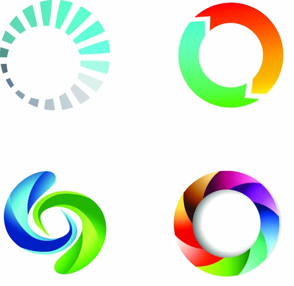 Verschillende Ronde Cirkel Teken Logo Collectie — Stockvector