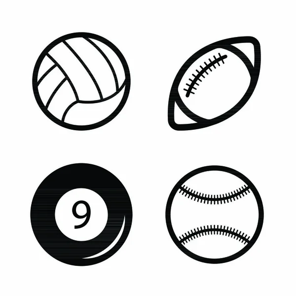 Billard Baseball Volleyball American Football — Stockvektor